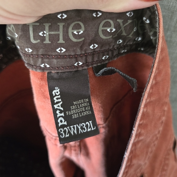 PrAna Orange Organic Cotton JEANS 32x30" Denim Straight Leg Pants HIKING Walking - Picture 4 of 9